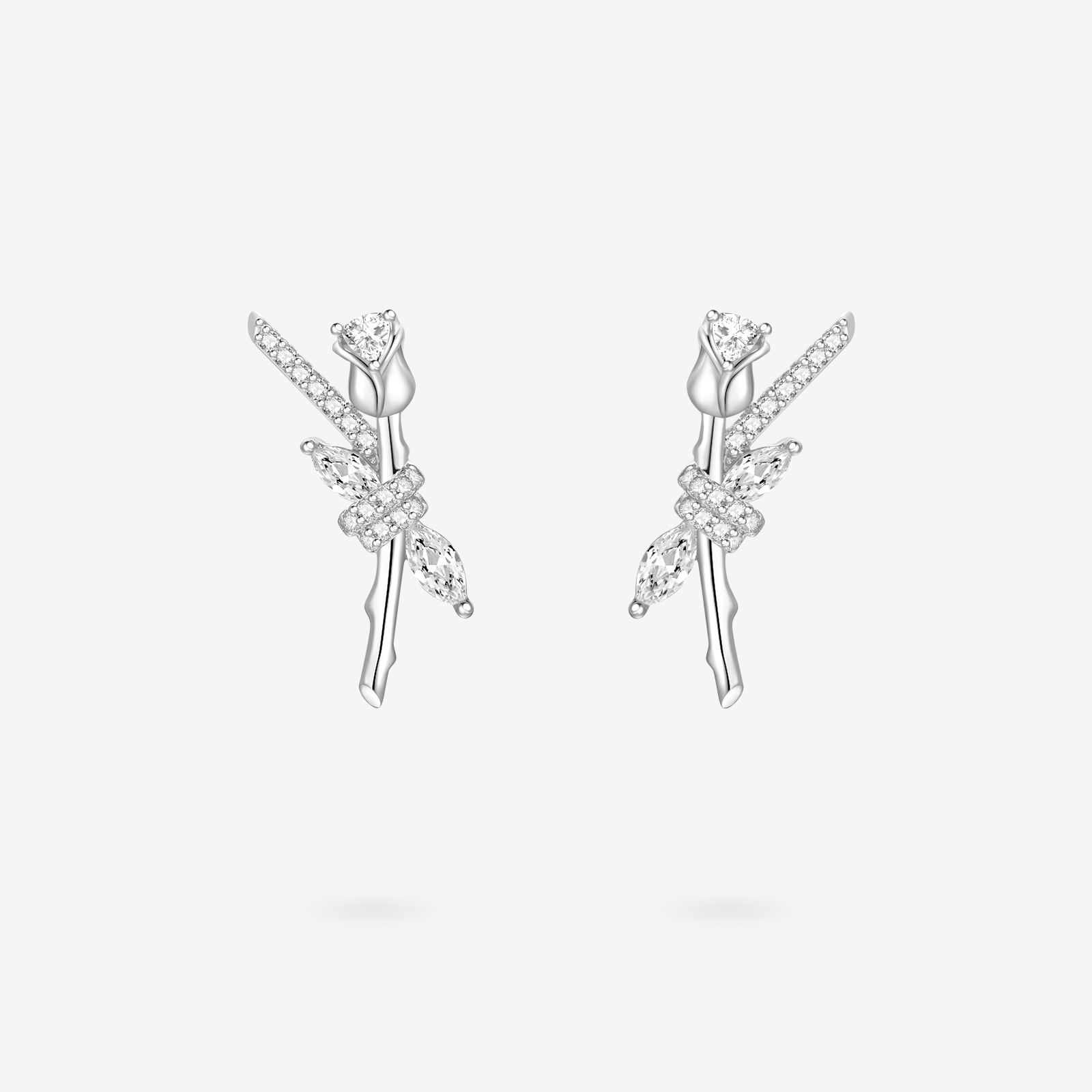 FANCI ME "La Rose" Sterling Silver Love Knot Earrings Main