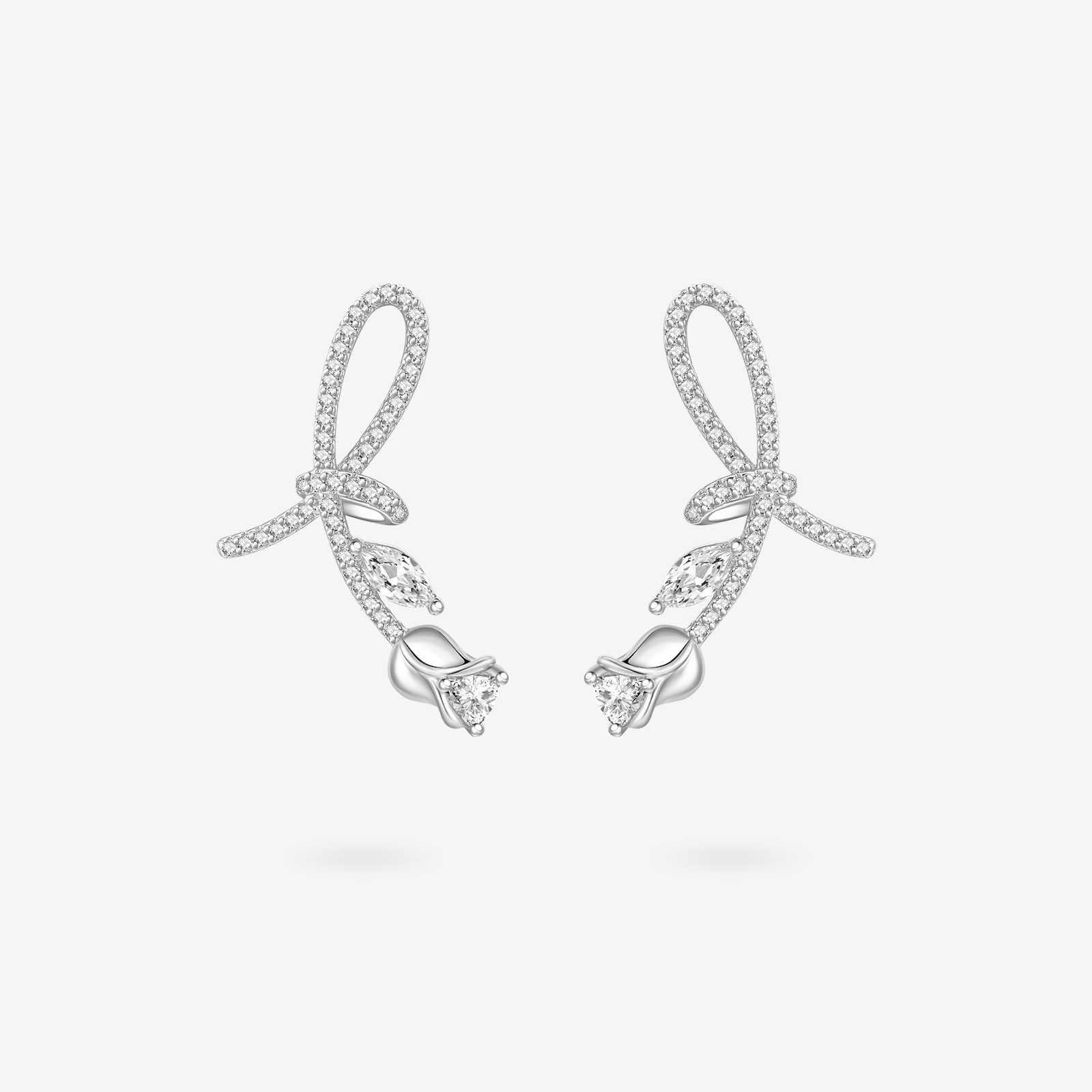 FANCI ME "La Rose" Sterling Silver Satin Bar Earrings Main