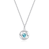 FANCIME „VERLIEBEN“ Paar-Halsketten aus Sterlingsilber mit blauem Zirkon