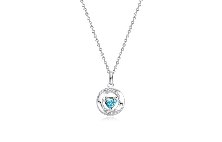 FANCIME „VERLIEBEN“ Paar-Halsketten aus Sterlingsilber mit blauem Zirkon
