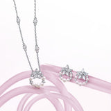 FANCIME "Vega Aureole" Funkelnder Stern Alpha Lyrae Sterling Silber Halskette 