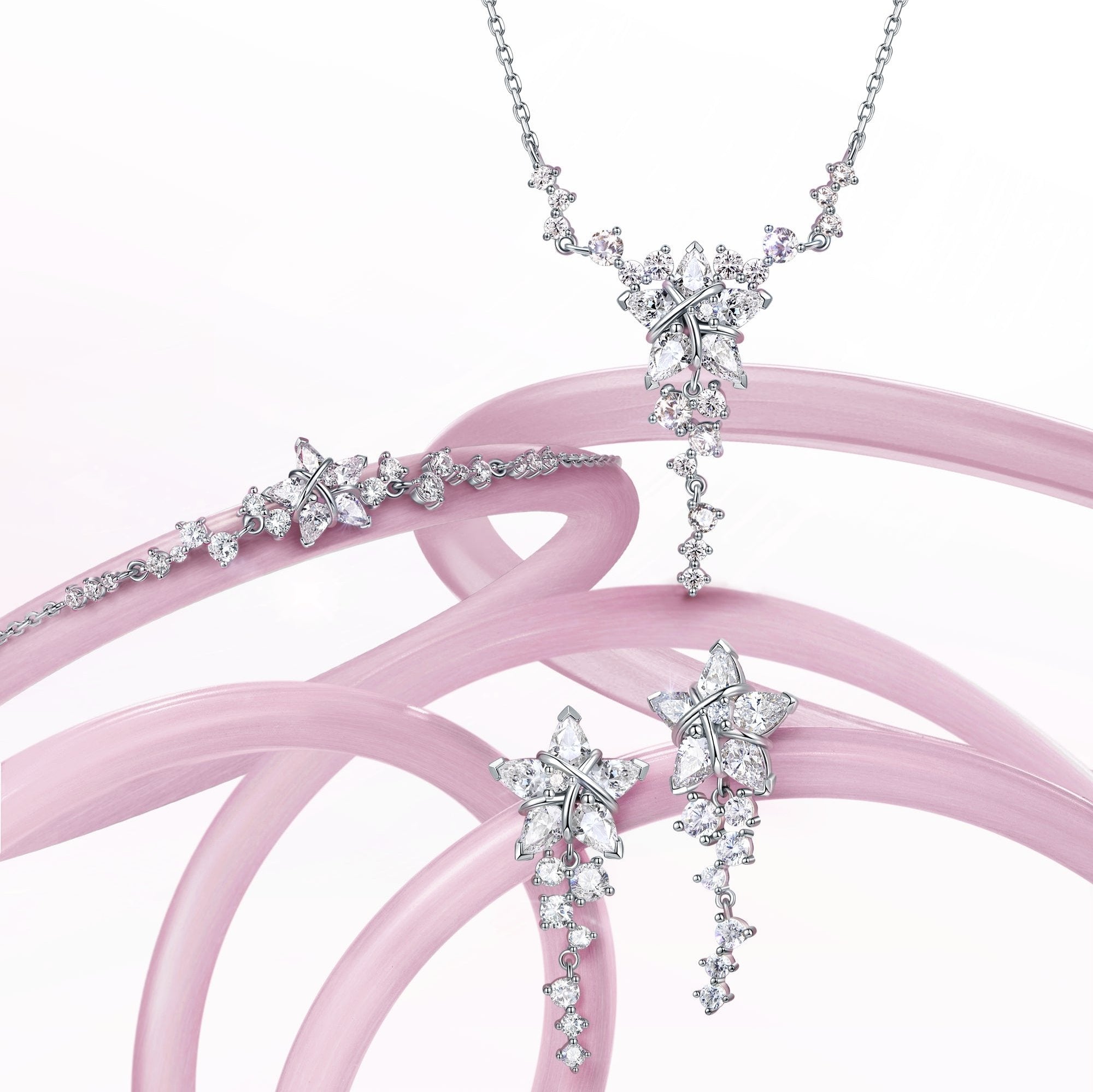 FANCIME "Vega Serenade" Funkelnder Stern Alpha Lyrae Sterling Silber Armband 