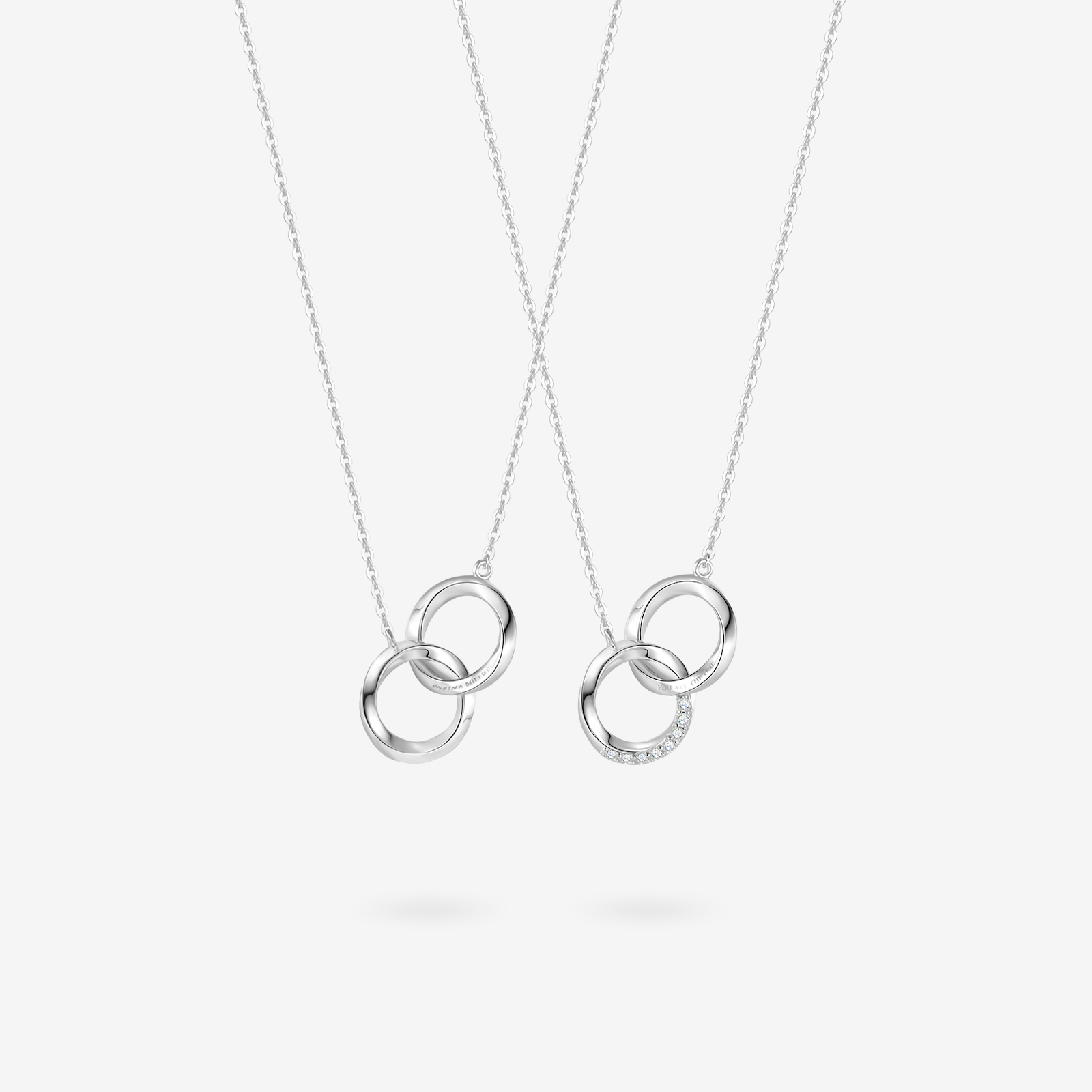 Fanci "Connected" Mobius Matching Ring Sterling Silver Necklace Main