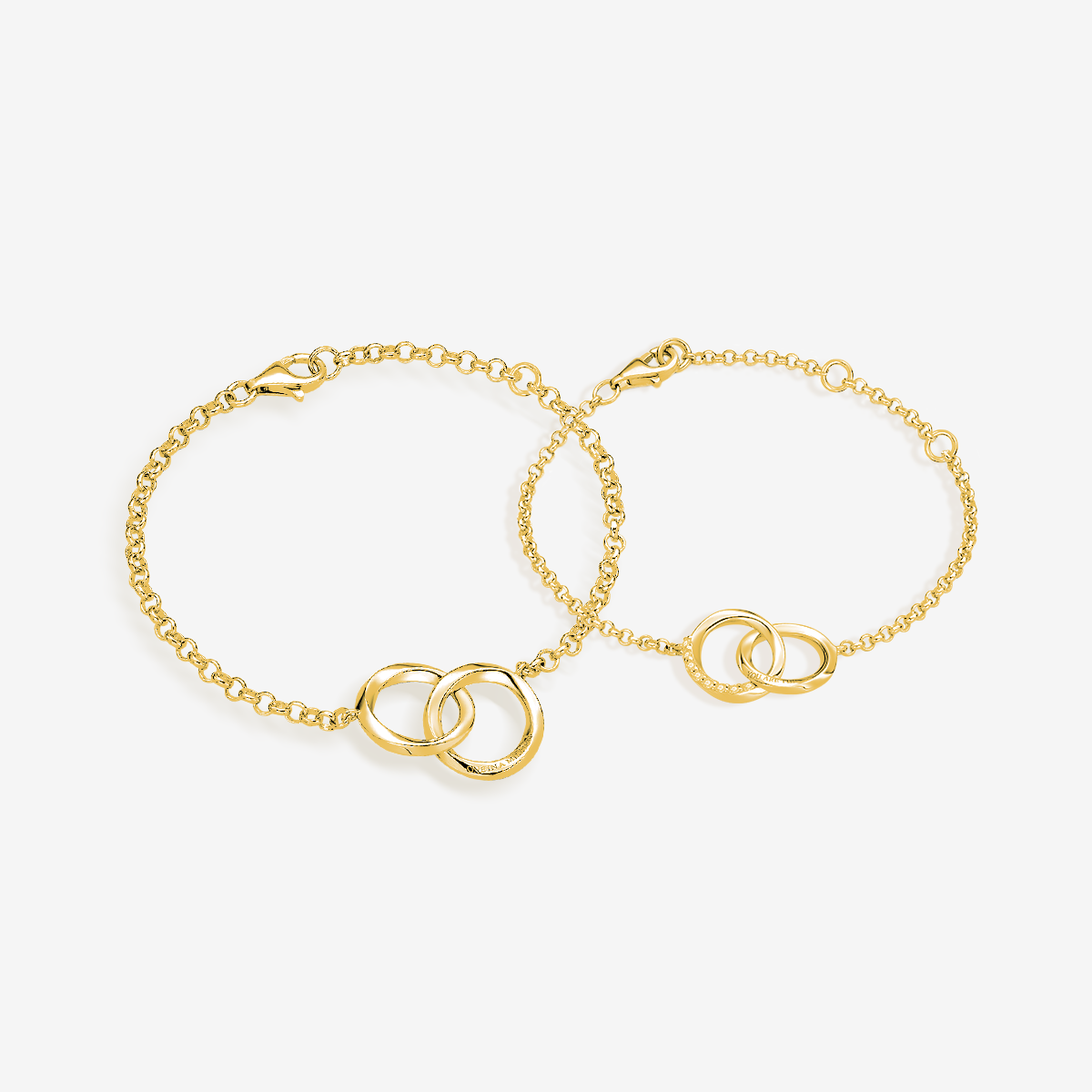 FANCIME "Connected" Möbius-Kreis-Paararmbänder aus Sterlingsilber