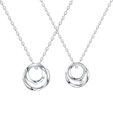 FANCIME „Promise Hearts“ Partner-Halskette aus Sterlingsilber für Paare