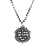 FANCIME St. Christopher Medaillen Amulett Sterling Silber Herren Anhänger Halskette Heilige Serie 