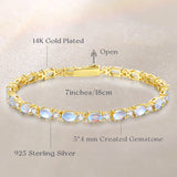 Armband „Glamour Radiance“ mit Geburtsstein Juni, Tennis-Mondstein im besonderen Schliff, Sterlingsilber 