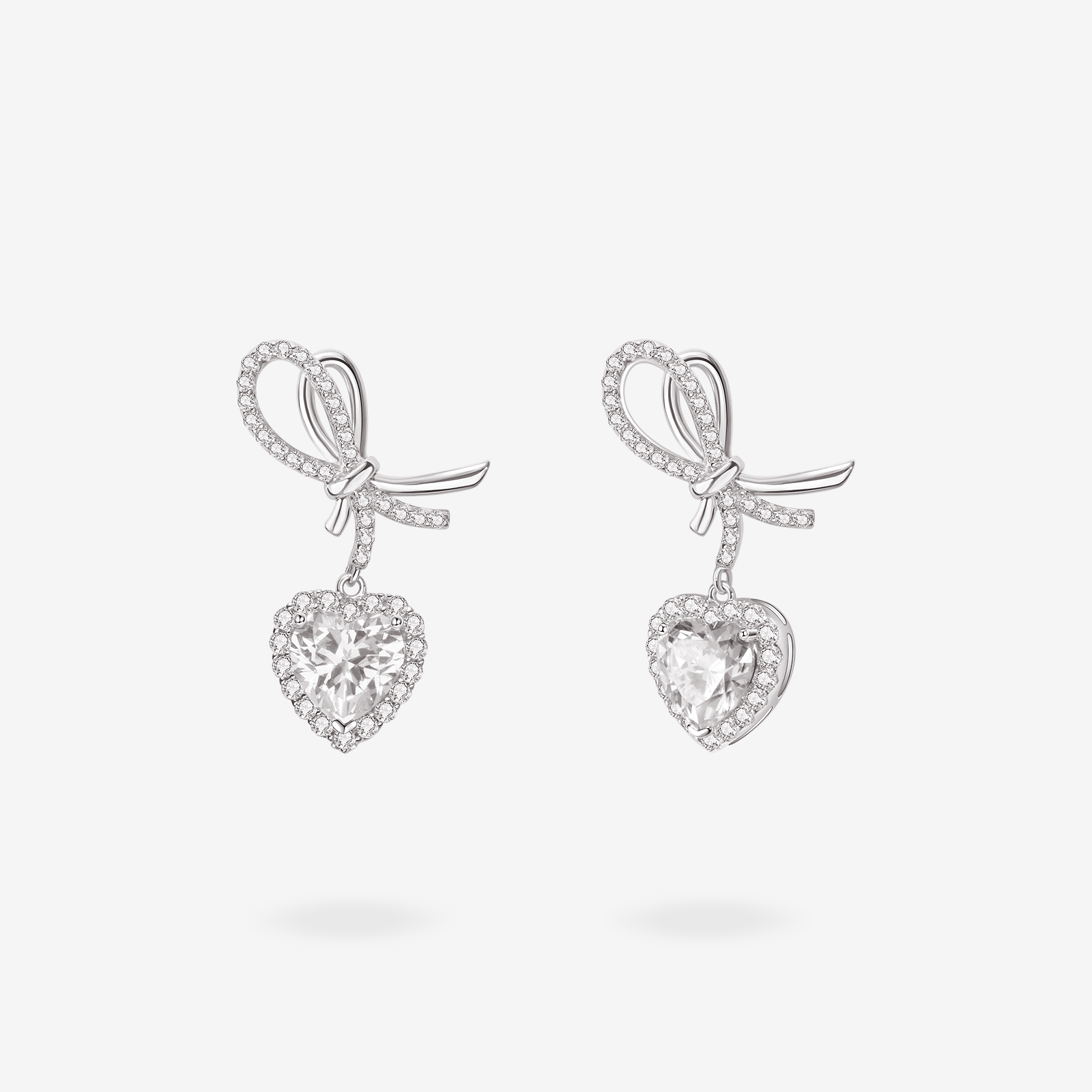 FANCIME "It Is A Crush" Pink Heart Sterling Silver Drop Earrings Main