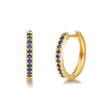 FANCIME Petite blaue Saphir 14K Gelbgold Creolen
