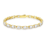 „Glamour Radiance“ – Geburtsstein-Armband aus Sterlingsilber mit ovalem Zirkonia im Fantasieschliff für April