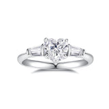 FANCIME Halo Herzförmiger Moissanit-Ring aus Sterlingsilber