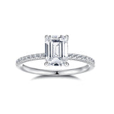 FANCIME Klassischer Solitärring mit strahlend geschliffenem Moissanit aus Sterlingsilber