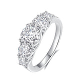 FANCIME Fivefold Radiance Ring aus rundem Moissanit in Sterlingsilber