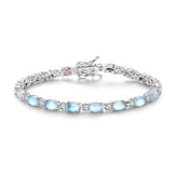 Armband „Glamour Radiance“ mit Geburtsstein Juni, Tennis-Mondstein im besonderen Schliff, Sterlingsilber 