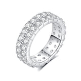FANCIME Moissanit-Ehering aus Sterlingsilber