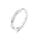 FANCIME Eternity Moissanit-Ring mit gedrehtem Design aus Sterlingsilber