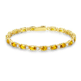 Armband „Glamour Radiance“ mit Geburtsstein November, gelbem Citrin im Fantasieschliff, Sterlingsilber 