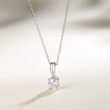 FANCIME Moissanite Infinity Ribbon Solitaire 14K White Gold Necklace
