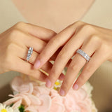 FANCIME Fivefold Radiance Ring aus rundem Moissanit in Sterlingsilber