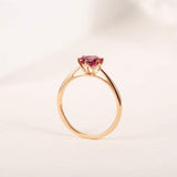 FANCIME Tourmaline Engagement 14k Rose Gold Ring
