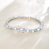 Armband „Glamour Radiance“ mit Geburtsstein Juni, Tennis-Mondstein im besonderen Schliff, Sterlingsilber 