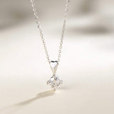 FANCIME Moissanit-Halskette „Hearty Love“ Solitärschmuck aus 14-karätigem Weißgold