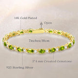 "Glamour Radiance" Bracelet en argent sterling avec peridot taillé fantaisie, pierre de naissance d'août