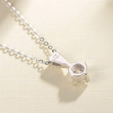 FANCIME Moissanit-Halskette „Hearty Love“ Solitärschmuck aus 14-karätigem Weißgold