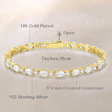 „Glamour Radiance“ – Geburtsstein-Armband aus Sterlingsilber mit ovalem Zirkonia im Fantasieschliff für April