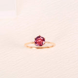 FANCIME Tourmaline Engagement 14k Rose Gold Ring