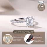 FANCIME Klassischer Solitärring mit strahlend geschliffenem Moissanit aus Sterlingsilber