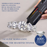 FANCIME Fivefold Radiance Ring aus rundem Moissanit in Sterlingsilber