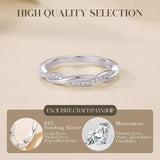 FANCIME Eternity Moissanit-Ring mit gedrehtem Design aus Sterlingsilber