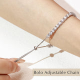 "Élégance Éternelle" Bracelet de Tennis en Saphir en Argent Sterling avec Chaîne Bolo Classique de Septembre