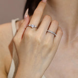 FANCIME Halo Herzförmiger Moissanit-Ring aus Sterlingsilber