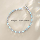 Armband „Glamour Radiance“ mit Geburtsstein Juni, Tennis-Mondstein im besonderen Schliff, Sterlingsilber 