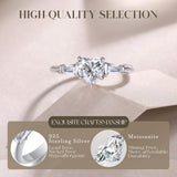 FANCIME Halo Herzförmiger Moissanit-Ring aus Sterlingsilber
