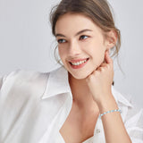 Armband „Glamour Radiance“ mit Geburtsstein Juni, Tennis-Mondstein im besonderen Schliff, Sterlingsilber 