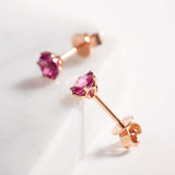 FANCIME 粉紅碧璽 14K 玫瑰金耳釘