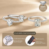 FANCIME Klassischer Solitärring mit strahlend geschliffenem Moissanit aus Sterlingsilber