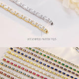 „Glamour Radiance“ – Geburtsstein-Armband aus Sterlingsilber mit ovalem Zirkonia im Fantasieschliff für April