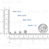 FANCIME 2克拉精緻單顆莫桑石14K白金耳釘