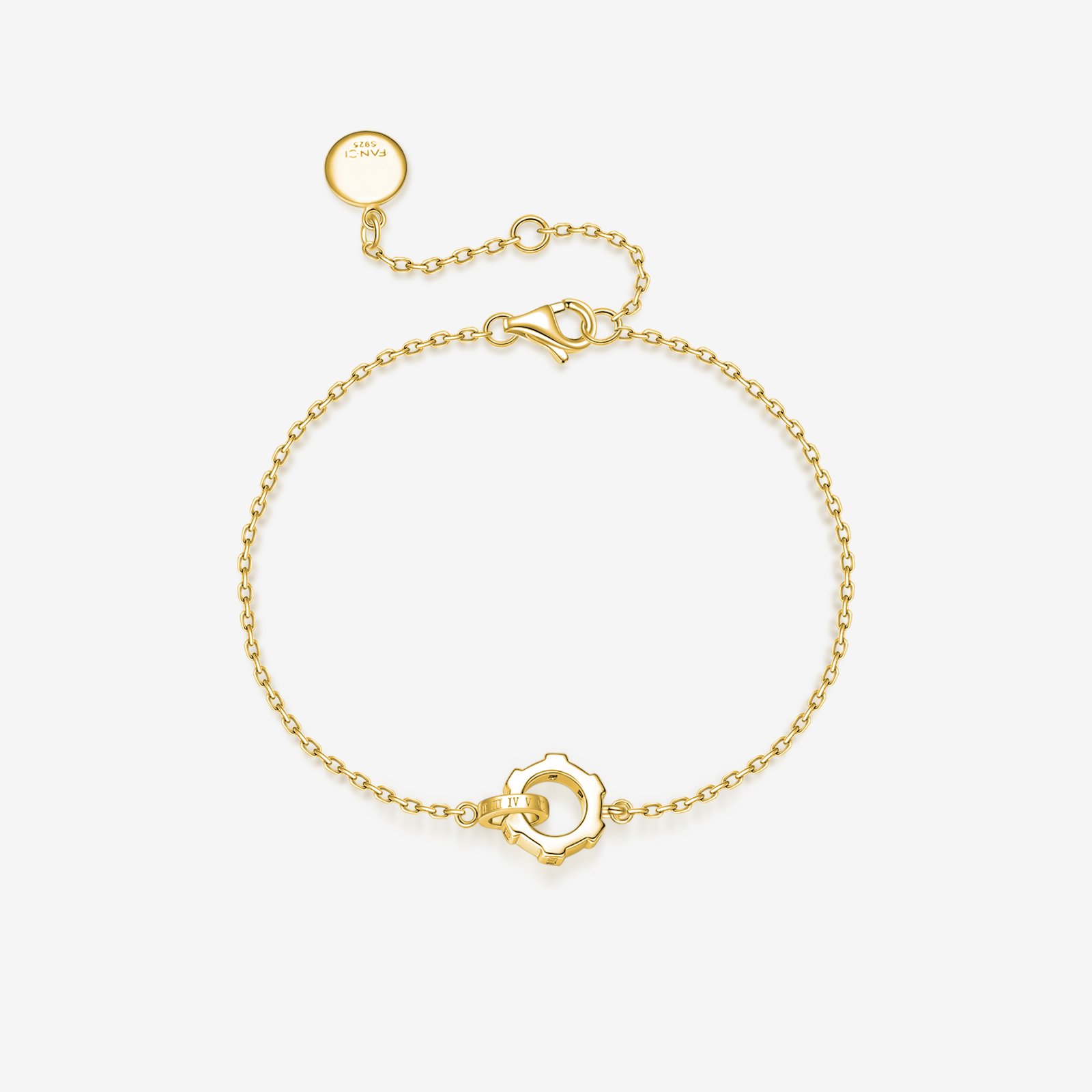 FANCIME "Infinite Time Lock" Couples Promise Matching Sterling Silver men Bracelet Main