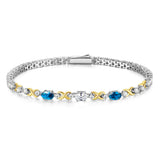FANCIME „Eternal Duo“ Dezember-Geburtsstein Topas Sterling Silber Tennisarmbänder 