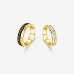 FANCIME "Roman Time" Couples Promise Sterling Silver Gold Rings Main
