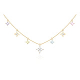 FANCIME "Starlit Dream" Colorful Star Sterling Silver Drop Necklace