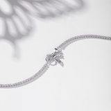 Bracelet en argent sterling tennis avec nœud doux et pierre blanche "My Fairy Lady" FANCIME