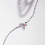 Bracelet en argent sterling tennis avec nœud doux et pierre blanche "My Fairy Lady" FANCIME