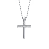 FANCIME Baseball Inspired Mens Cross Sterling Silver Necklace Main