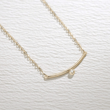 Fanci "Diamond Under Silver Lining" 14K Solid Yellow Gold Necklace  Main2